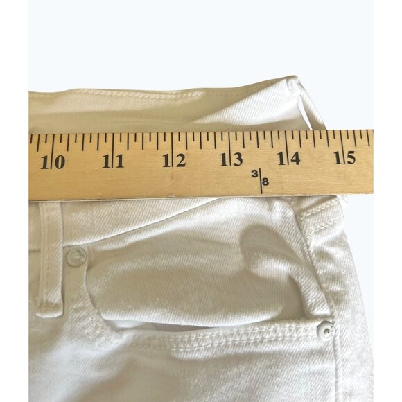 Mother The Looker Crop Jeans Fairest Off Them All White Denim Shorts Size 28 - Picture 8 of 16